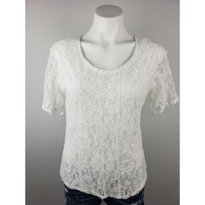 AVA & GRACE Petite White Blouse